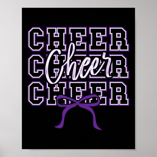Affiche Douce Fille de Cheerleader de Sport à l'Arc Violet (Devant)
