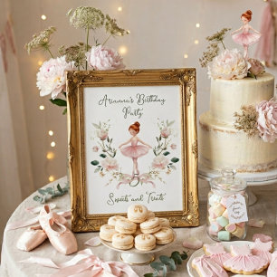 Affiche Douce friandise d'anniversaire de ballerine à l'aq