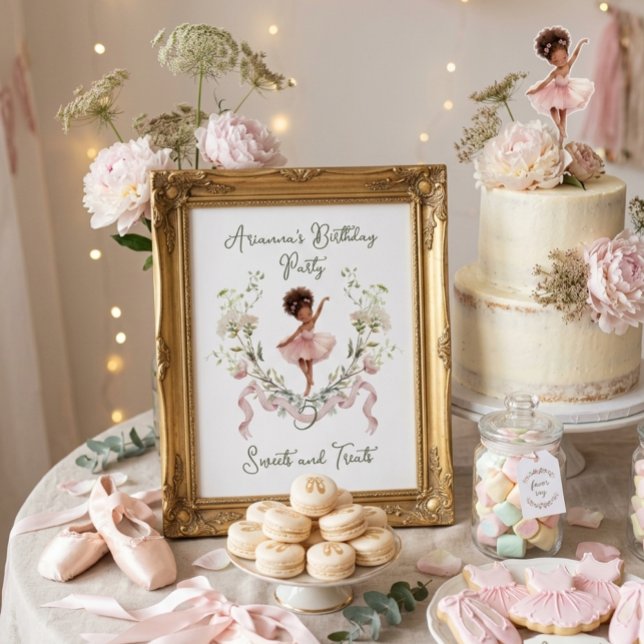 Affiche Douce friandise d'anniversaire de ballerine à l'aq (Créateur téléchargé)