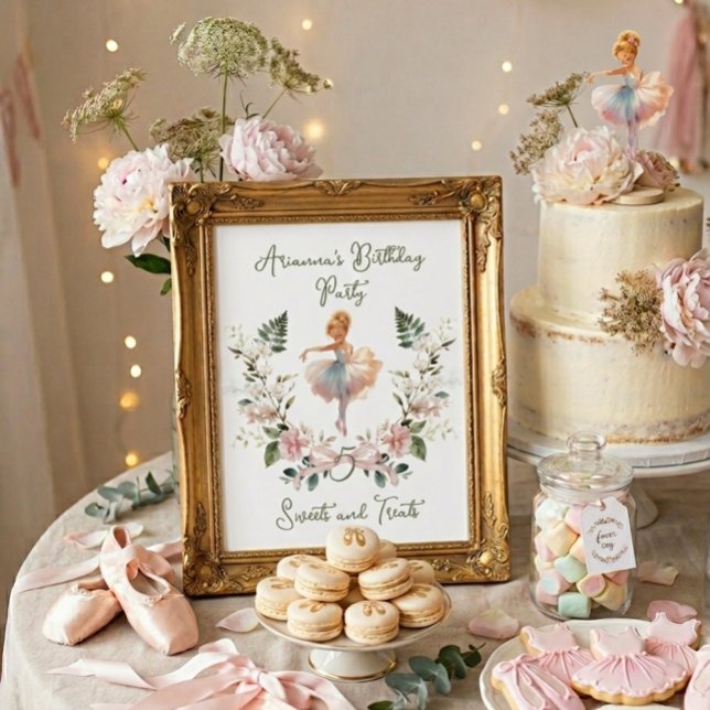 Affiche Douce friandise d'anniversaire de ballerine à l'aq (Créateur téléchargé)
