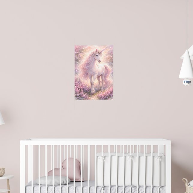 Affiche Douce Licorne pastel Fantaisiste (Pépinière 2)