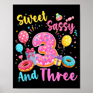 Affiche Douce mignonne et trois 3ème anniversaire doux bei