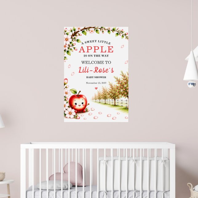 Affiche Douce petite Baby Shower Fleur de Pommier (Pépinière 2)