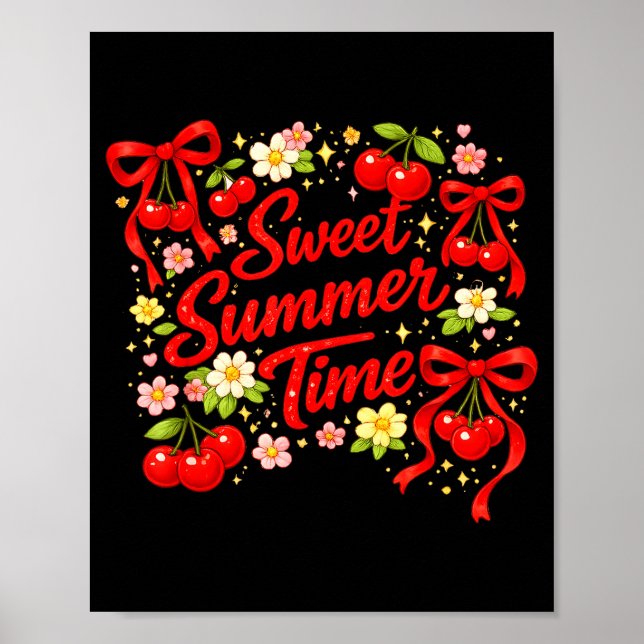 Affiche Douce tenue d'été cerise rétro noeud papillon  (Devant)