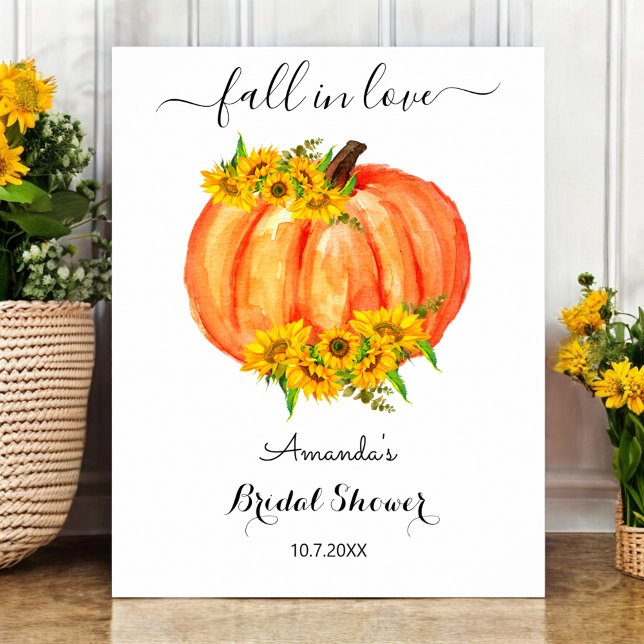 Affiche Douceur de mariage d'automne Fleur Orange Citrouil (Créateur téléchargé)