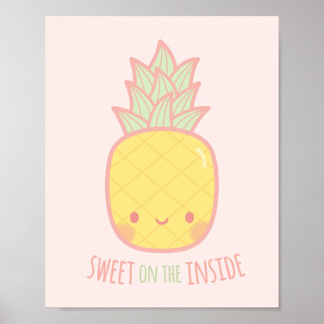Affiche Douceur mignonne sur le Décor intérieur en ananas (Devant)