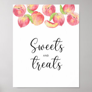 Affiche Douceurs et friandises bébé shower pêche