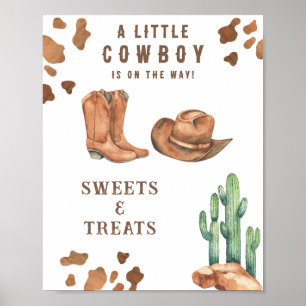 Affiche Douceurs et friandises de cow-boy pour la baby sho