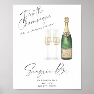 Affiche douche à champagne - bar sangria