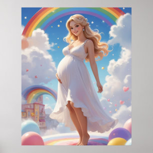 Affiche Douche avec Love Baby shower Art