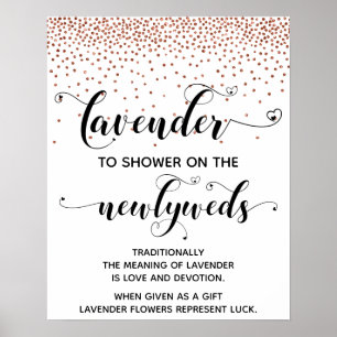 Affiche Douche Coeur Confetti Cuivre avec Lavande Signal