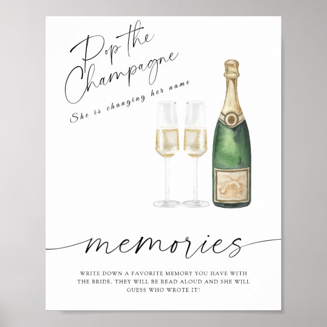 Affiche Douche de mariée au champagne - souvenirs avec la  (Devant)