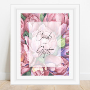 Affiche Douche de mariée - Fleurs - Cartes et Cadeaux