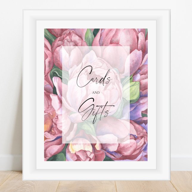 Affiche Douche de mariée - Fleurs - Cartes et Cadeaux (Créateur téléchargé)