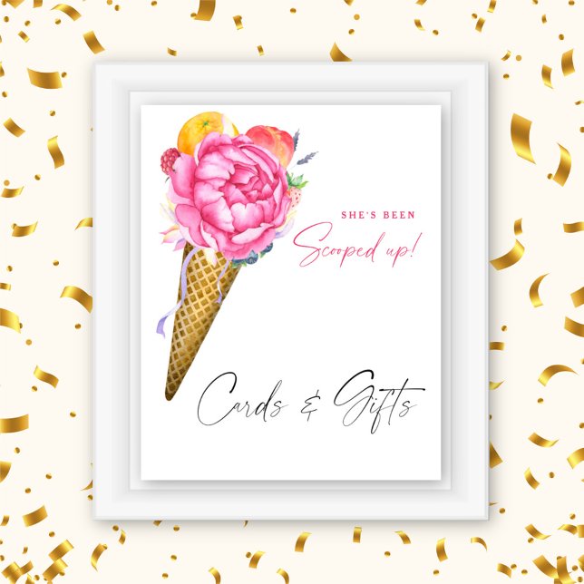 Affiche Douche de mariée - Glace - Cartes et Cadeaux (Créateur téléchargé)
