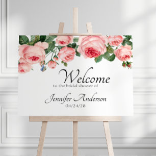 Affiche Douche de rose rose blush
