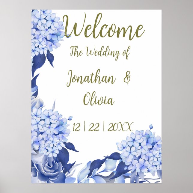 Affiche Douche douce Mariage floral violet de printemps (Devant)