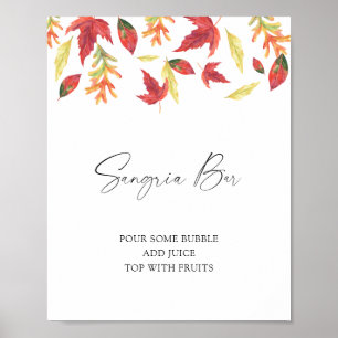 Affiche Douche feuille en chute - bar sangria