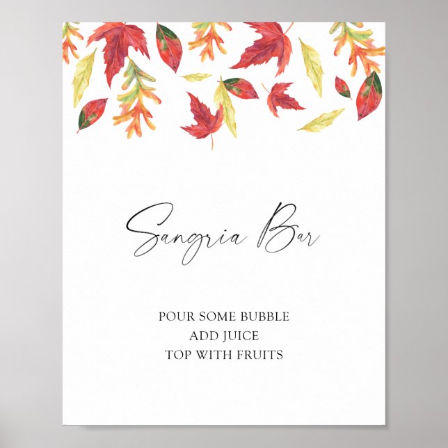 Affiche Douche feuille en chute - bar sangria (Devant)
