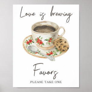 Affiche Douche nuptiale café Favoriser s'il vous plaît pre