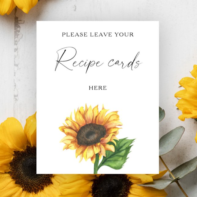Affiche Douche nuptiale de tournesol Votre carte de recett (Créateur téléchargé)
