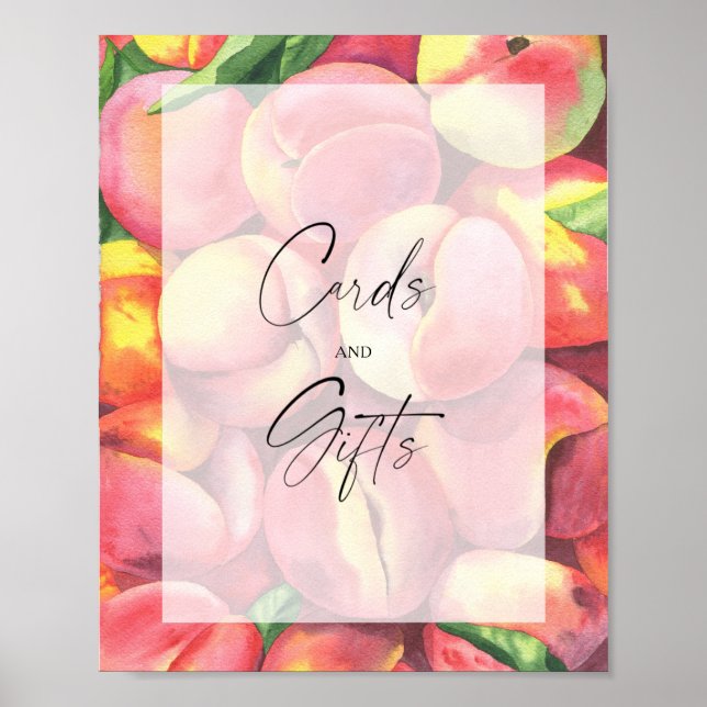 Affiche Douche nuptiale - Pêches - Cartes et Cadeaux (Devant)