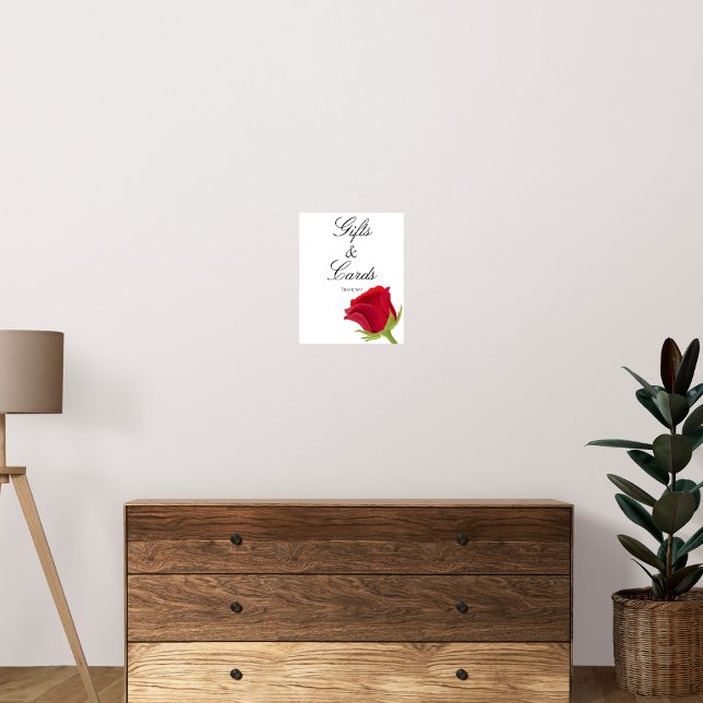 Affiche Douche nuptiale Red Rose Cadeaux et cartes (Créateur téléchargé)