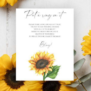 Affiche Douche nuptiale Sunflower Mettez une bague sur le