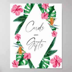 Affiche Douche nuptiale - tropicale - Cartes et Cadeaux
