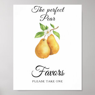 Affiche Douche poire nuptiale Favoriser s'il vous plaît pr