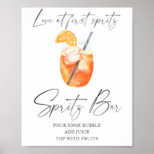 Affiche Douche pour mariée Aperol - bar spritz