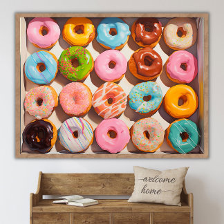 Affiche Doughnuts Modern Pop Art Donuts Still Life Paintin