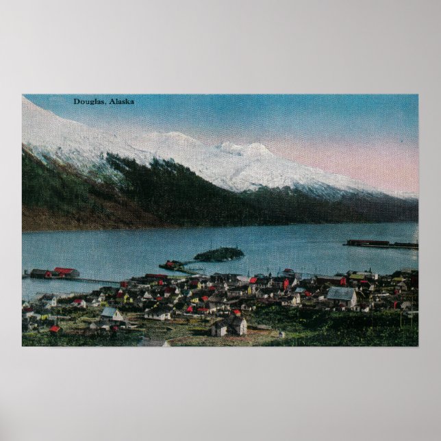 Affiche Douglas, Alaska Town ViewDouglas, AK (Devant)
