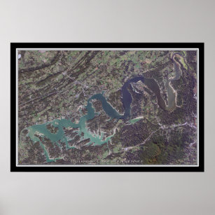 Affiche Douglas Lake Tennessee Carte de l'affiche satellit