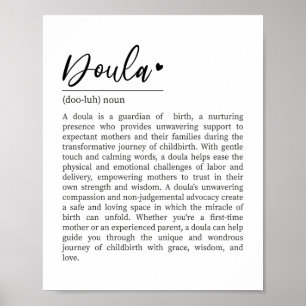 Affiche Doula Definition, Doula Gift, Present for Doula