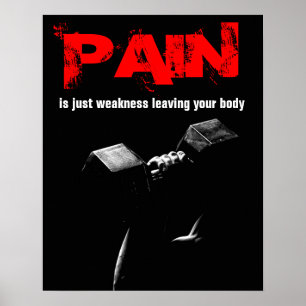 Affiche Douleur Bodybuilding Fitness Inspirant Haltère