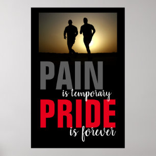 Affiche Douleur Fierté temporaire pour les coureurs motivé