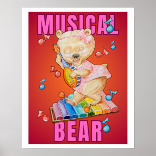 Affiche d'ours musical, valeur (semi-brillant)