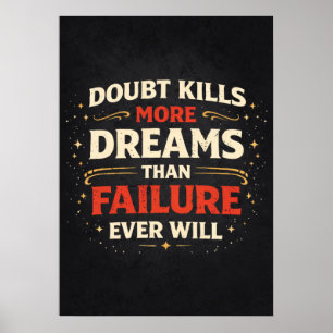 Affiche Doute vs Échec vs Rêves - Motivation pour Réussir