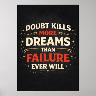 Affiche Doute vs Échec vs Rêves - Motivation pour Réussir