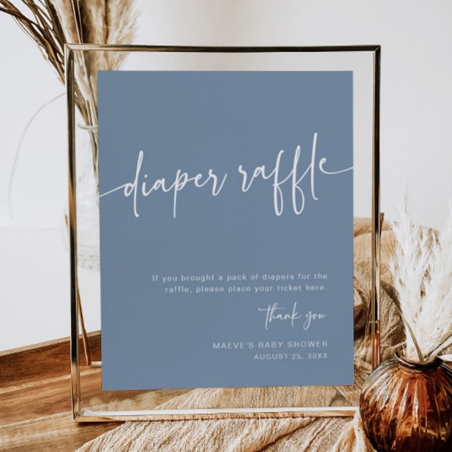 Affiche Douteuse Bleue Raffle Signal Garçon Moderne Minima (Créateur téléchargé)