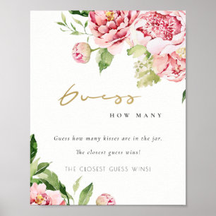 Affiche Doux Blush Floral Peony Devine Combien De Baisers