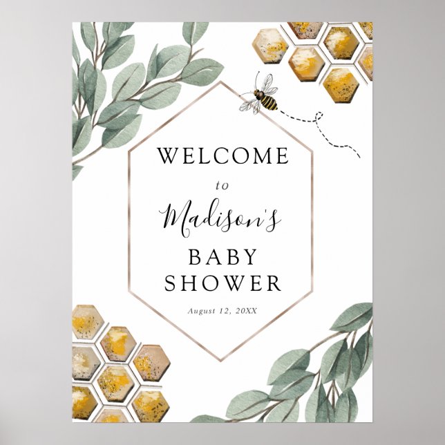 Affiche Doux comme peut être abeille Eucalyptus Bienvenue  (Devant)