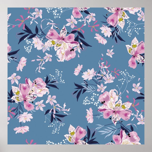 Affiche Doux et délicat Fleur jardin fleuri wi (Devant)