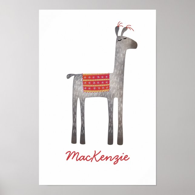 Affiche Doux Lama Personnalisé (Devant)