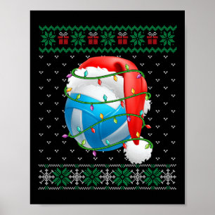 Affiche Doux moche Noël Pyjama Volleyball Jalon de Noël