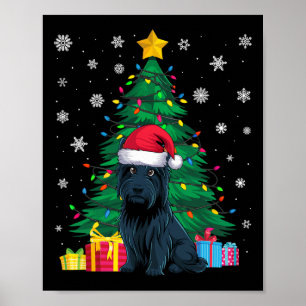 Affiche Doux moche sapin de Noël éclaire Scottie Chien San