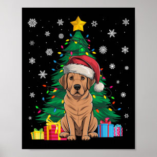 Affiche Doux moche sapin de Noël éclatant Labrador Chien S