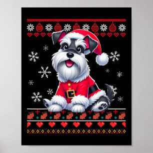 Affiche Doux moche X mas Père Noël Miniature Schnauzer Chi