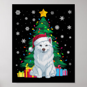 Affiche Doux moche Xmas Arbre Lumières American Eskimo Chi